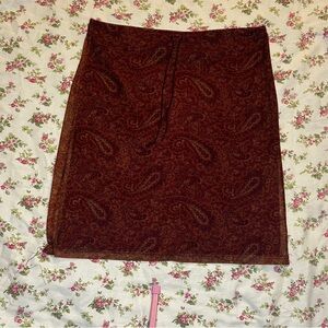 Elegant Paisley Brown Skirt